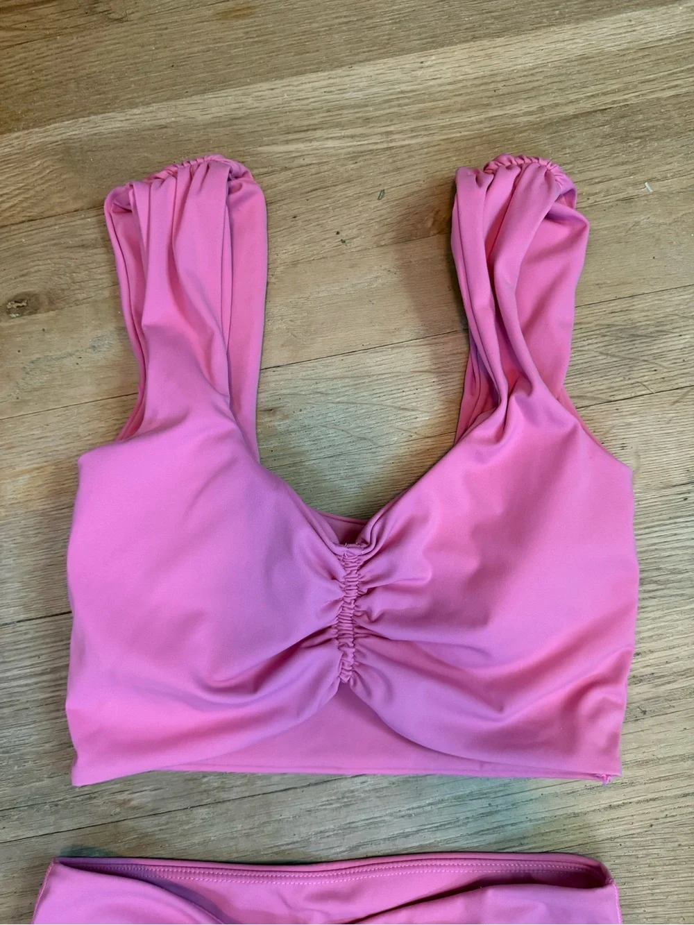 Aralina Pink Ruched Two-Piece Active Set Shorts Sports Bra Size Small